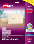 Avery Matte Clear Address Labels Inkjet - Reliable Sure Feed