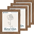 8x10 Picture Frame Set of 4 Brown Wood Grain - Natural Walnut Frames