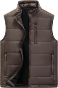 Men's Outdoor Stand Collar Fleece Puffer Vest - Lightweight Warm