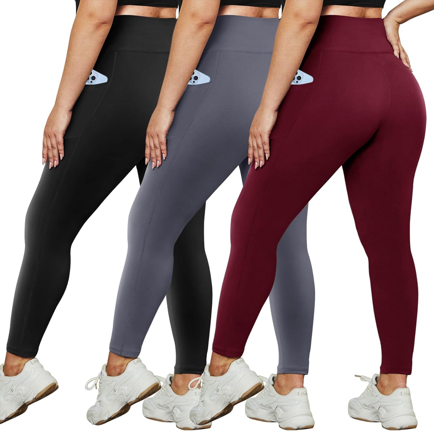 HLTPRO Plus Size Leggings for Women - High Waist Stretchy Pants