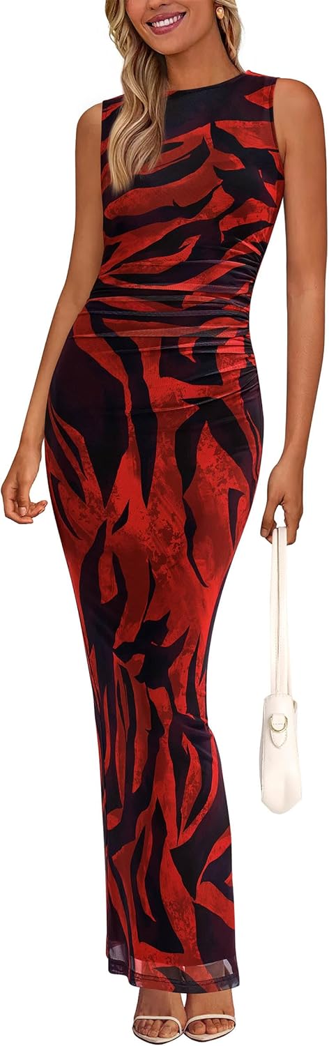 Floral Bodycon Maxi Dress for Women - Perfect Wedding Guest Attire