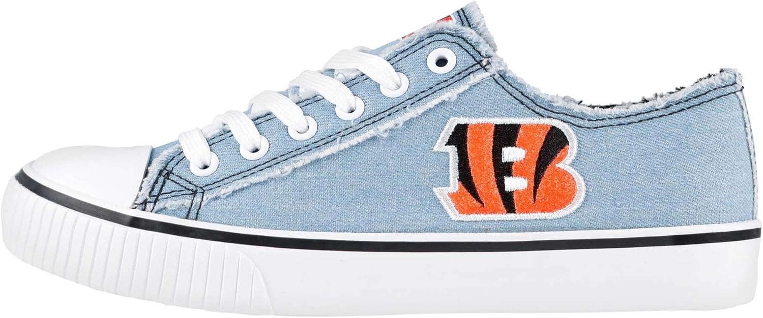 FOCO Women's NFL Denim Team Logo Low Top Canvas Sneakers