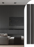 Deep Gray Wood Slat Wall Panels 2 Pack 108x8 in - Acoustic Solution
