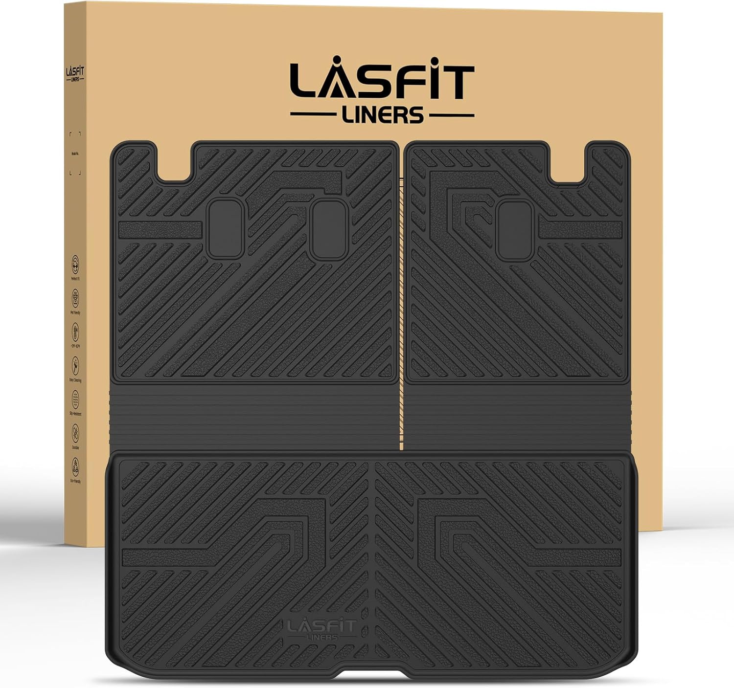 LASFIT Cargo Mat with Backrest for Honda Pilot 2016-2025