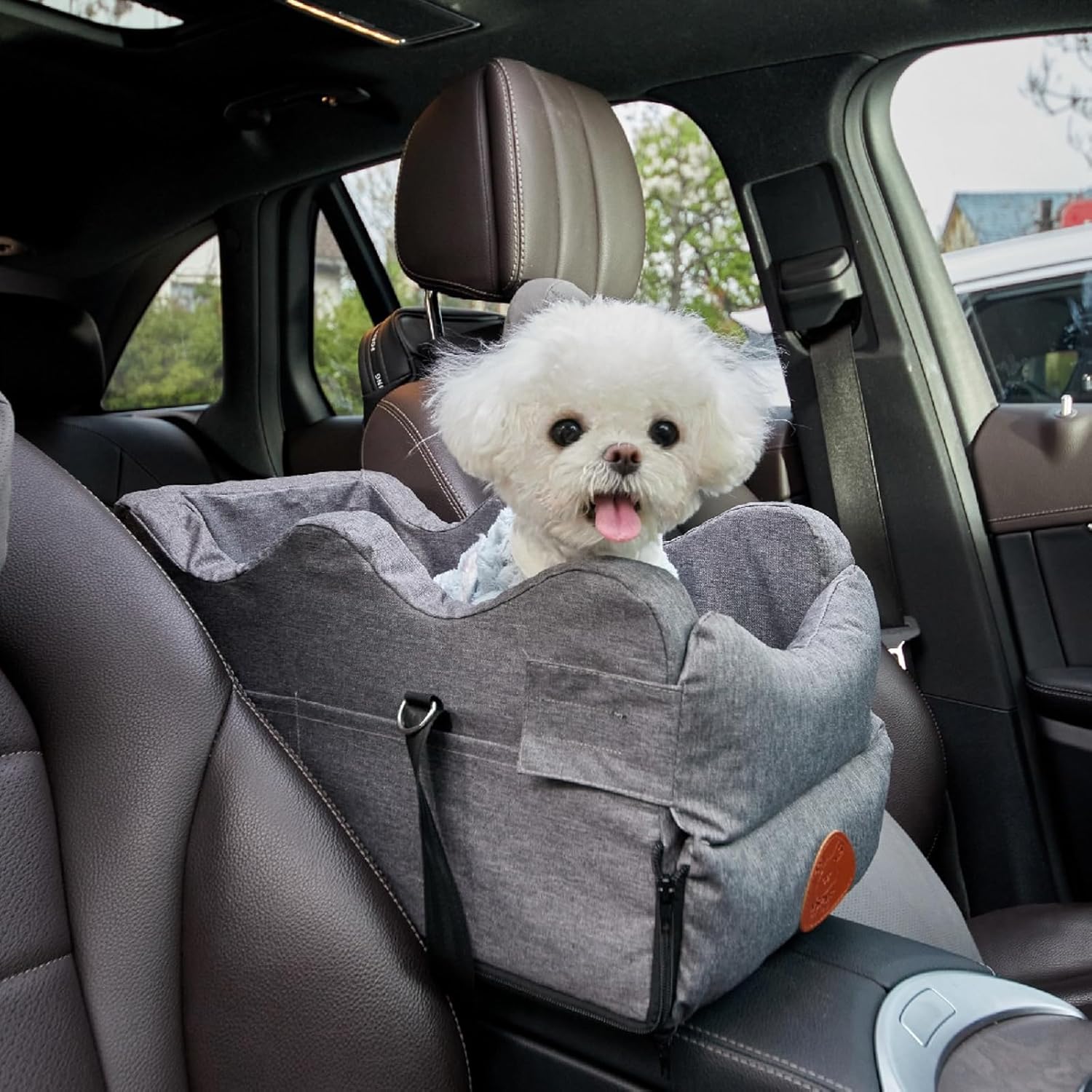 NSPNF Small Dog Car Seat: Waterproof, Storage Pockets, Travel Ready