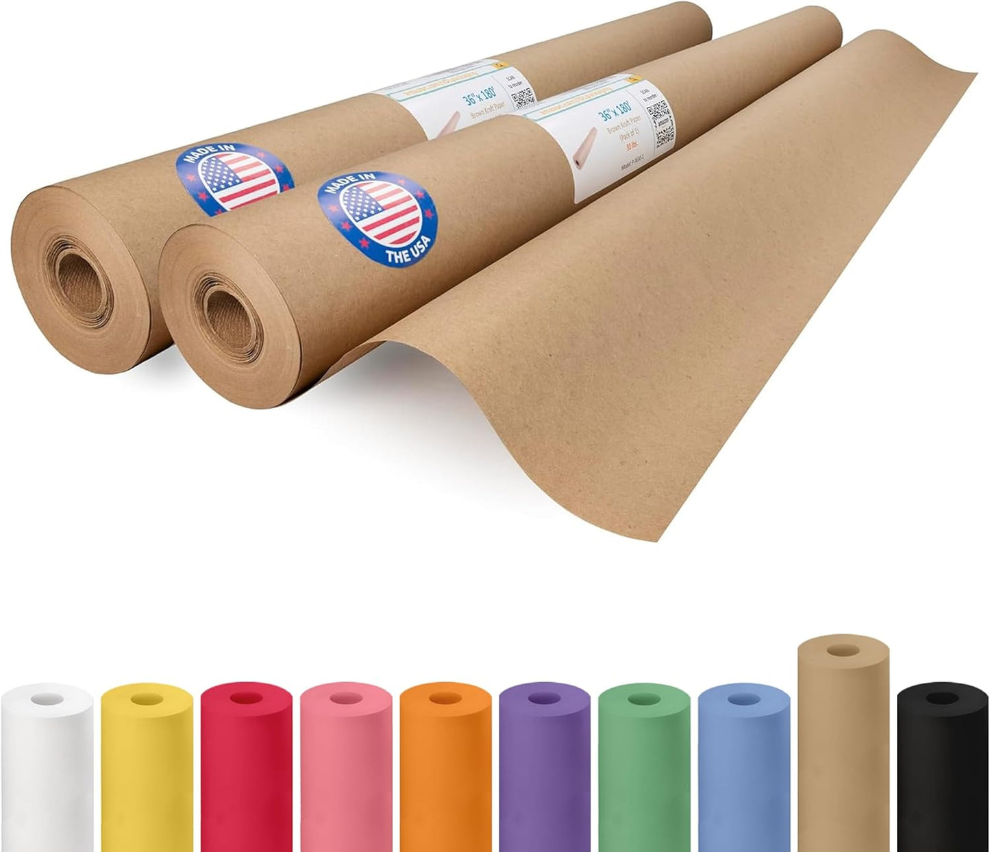 Brown Kraft Paper Roll 36in x 180ft for Crafts and Packing
