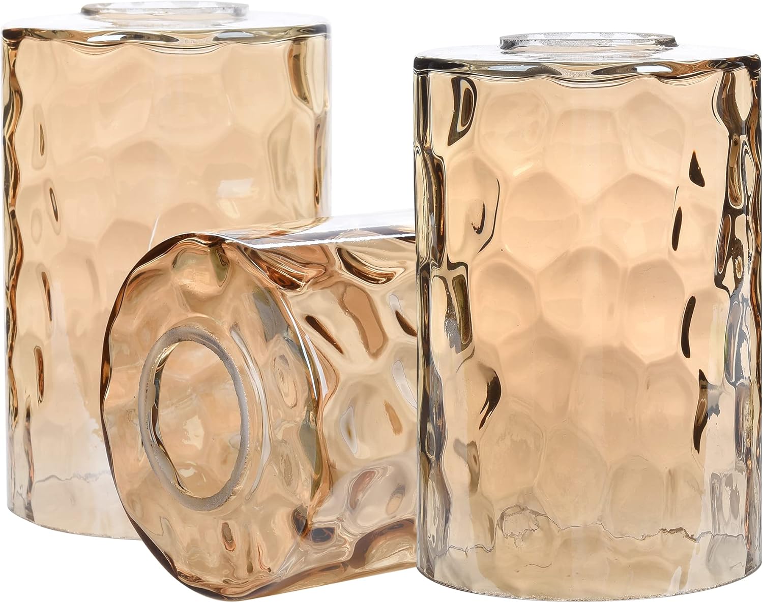 Amber Hammered Glass Lamp Shade Replacement for E26 Bulbs
