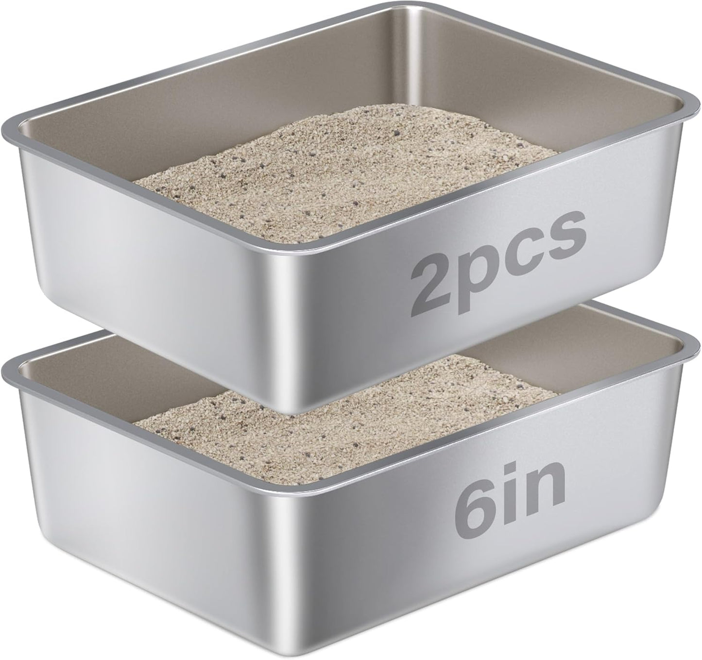 Stainless Steel Litter Box for Cats, Kittens, and Small Pets