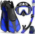 Snorkeling Gear for Adults Men Women 4-in-1 Snorkel Set - Travel Ready