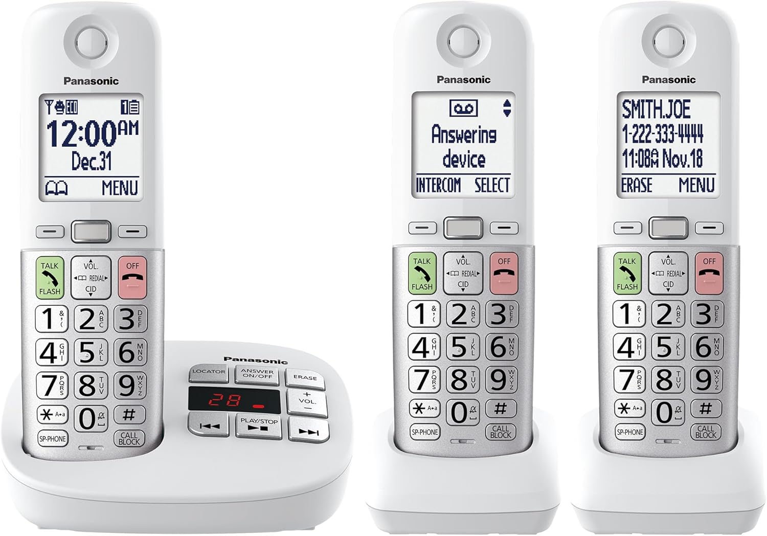 Panasonic Cordless Phone with Large Display and Big Buttons