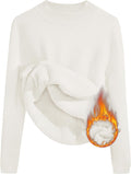 ZESICA Fleece Sherpa Lined Sweater - Warm Slim Mock Neck Pullover