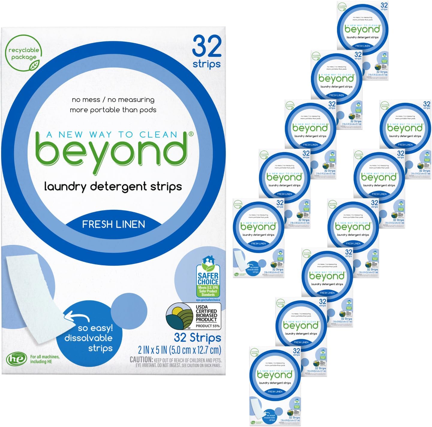 Beyond Laundry Detergent Strips - Eco-friendly Fresh Linen Packs
