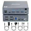 USB C KVM Switch Dual Monitor 4K@60Hz - 7-in-1 Docking KVM
