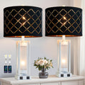 25 Inch Rustic Table Lamps with USB Ports for Bedroom and Living Room