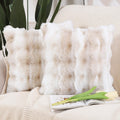Thick Plush Wool Throw Pillow Covers 26x26 in Pack of 2 - Soft Neutral