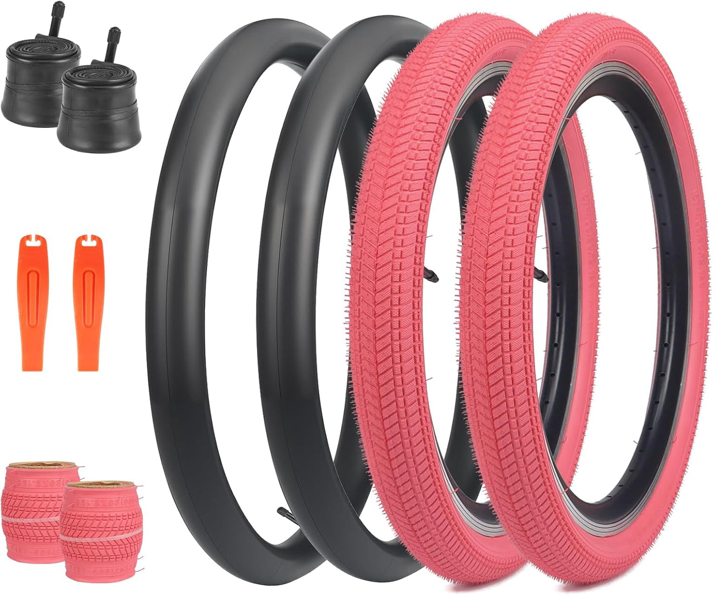 14 x 2.125 Bike Tire with Tube 2 Pack for Kids Bikes