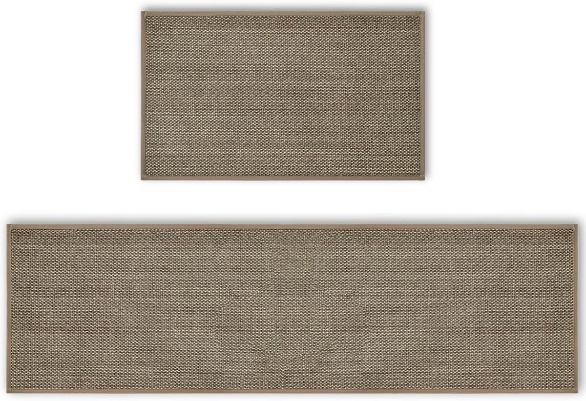 Washable Non-Skid Rubber Kitchen Rugs Set of 2 for Home Decor