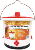 Heated Waterer with Lid 2-Gallon Poultry Drinker - Freeze-Free Winter