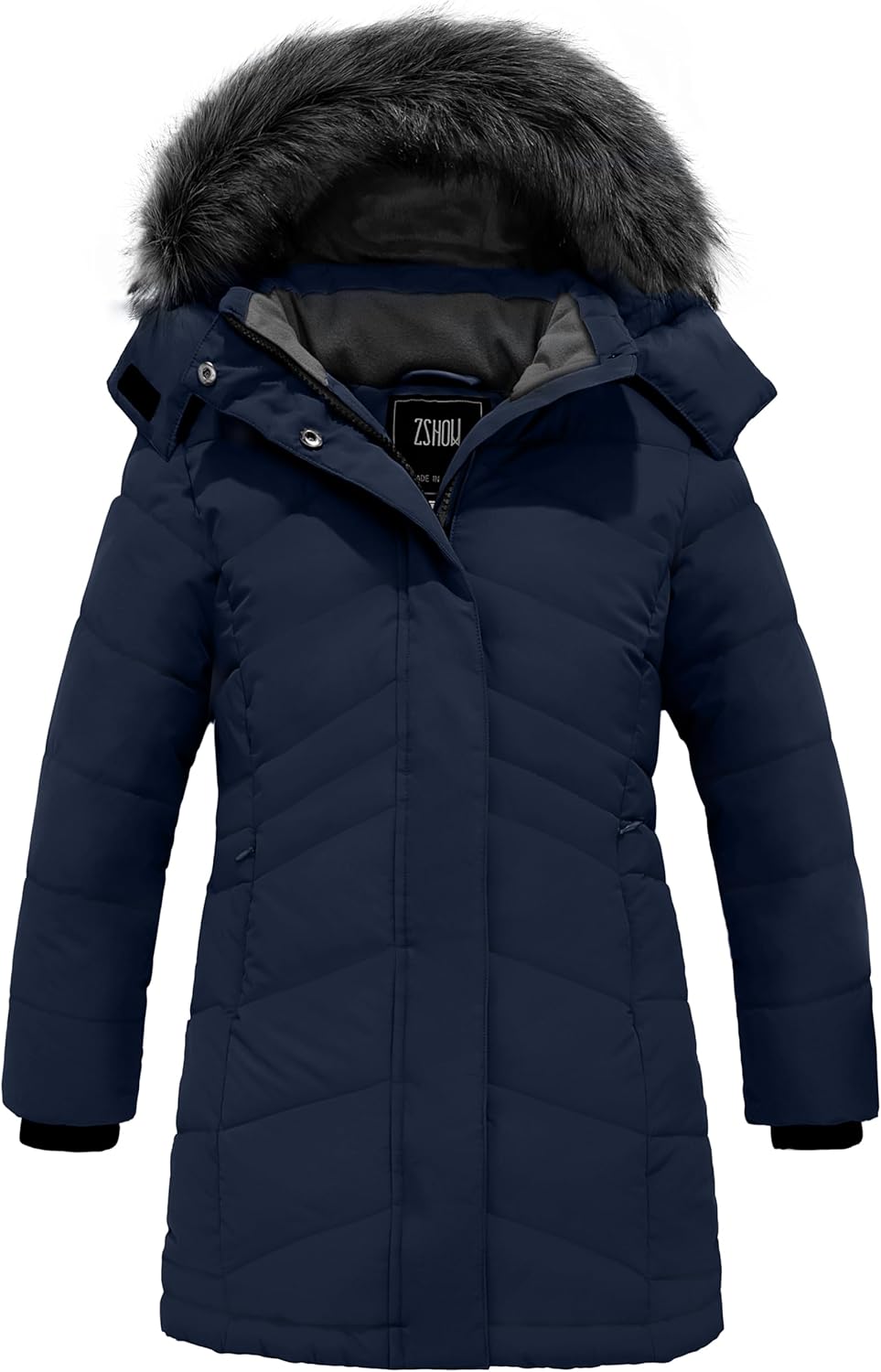 ZSHOW Girls' Winter Coat Insulated Long Quilted Puffer Jacket