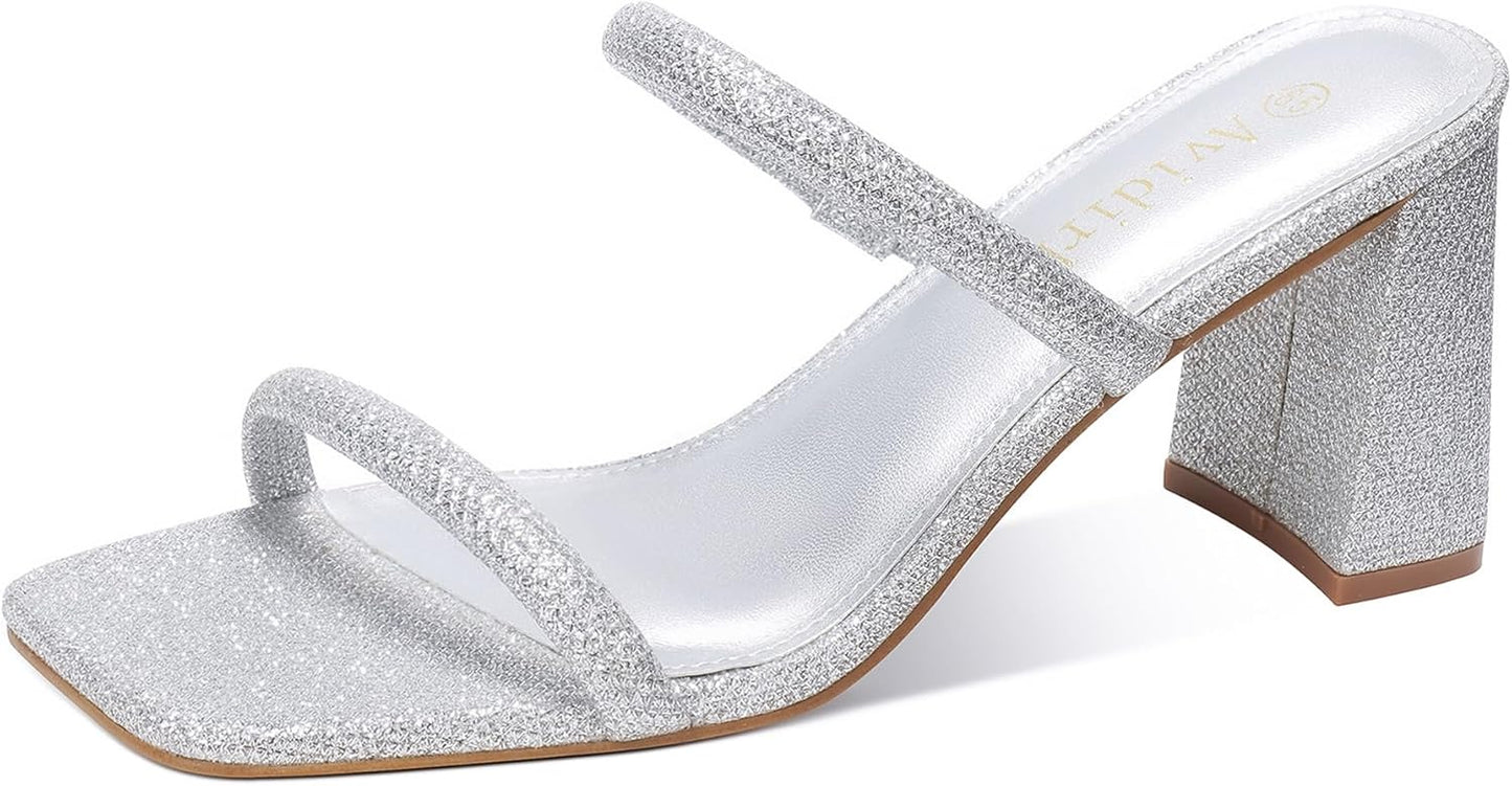 Stylish Women's Square Open Toe Heeled Sandals for Every Occasion