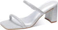 Women's Square Open Toe Heeled Sandals Two Strap Mules - Chunky 3