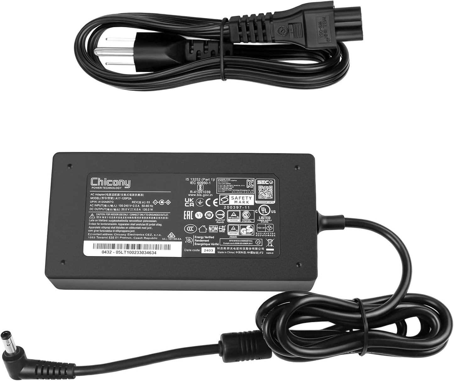 20V 6A 120W Charger for Intel NUC 13 Pro Mini PC Power Supply