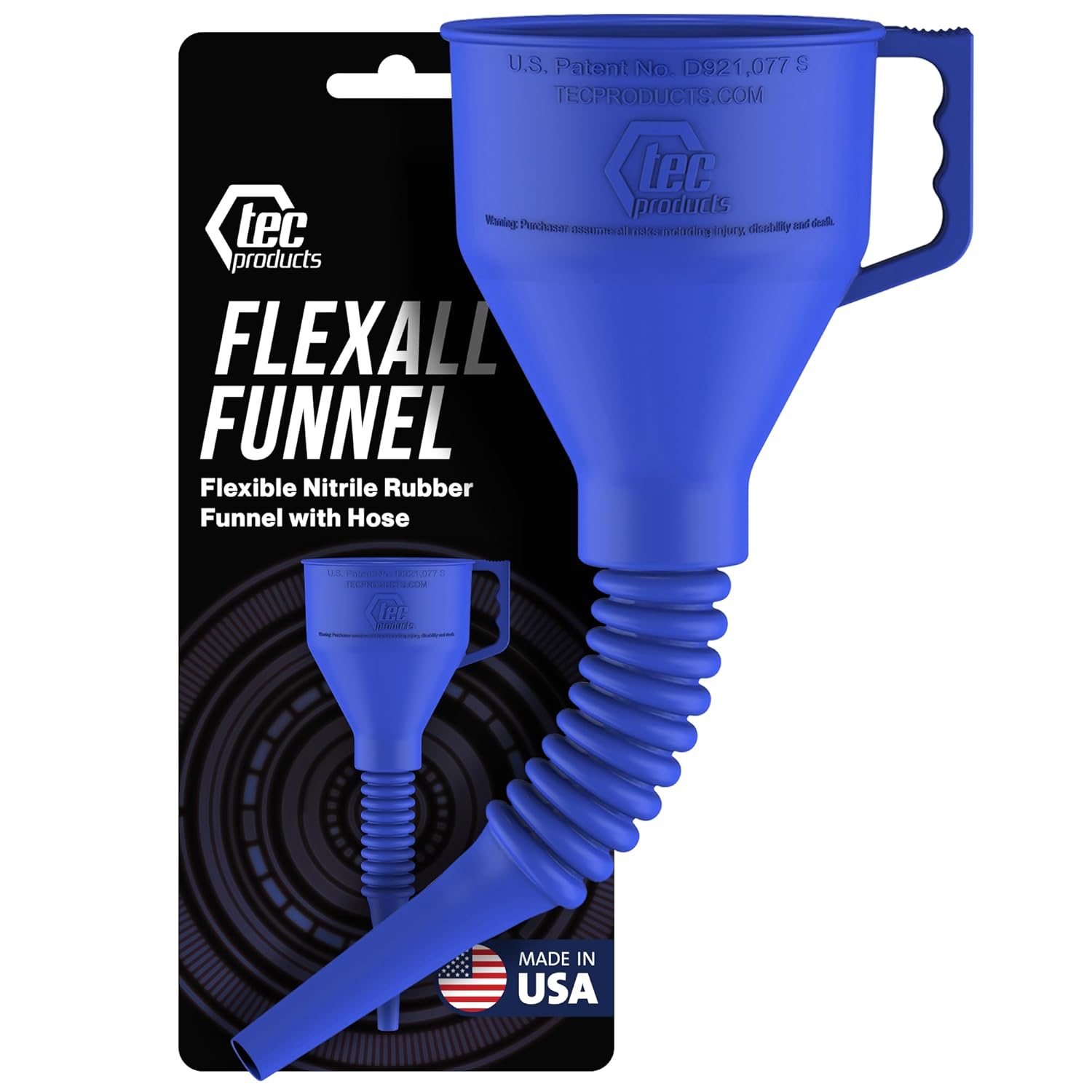 FlexAll Flexible Funnel for Automotive Use - Heavy-Duty Nitrile Rubber