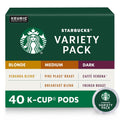 Starbucks K-Cup Coffee Pods Variety Pack - Blonde, Medium & Dark Roast