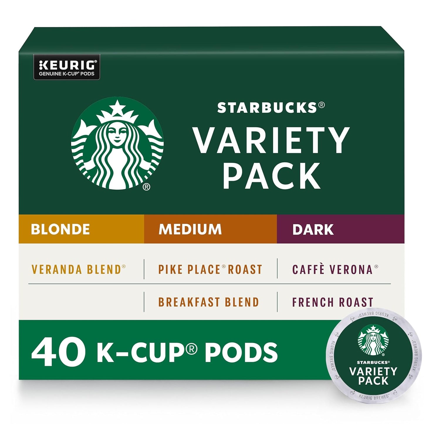 Starbucks K-Cup Coffee Pods Variety Pack for Keurig Brewers