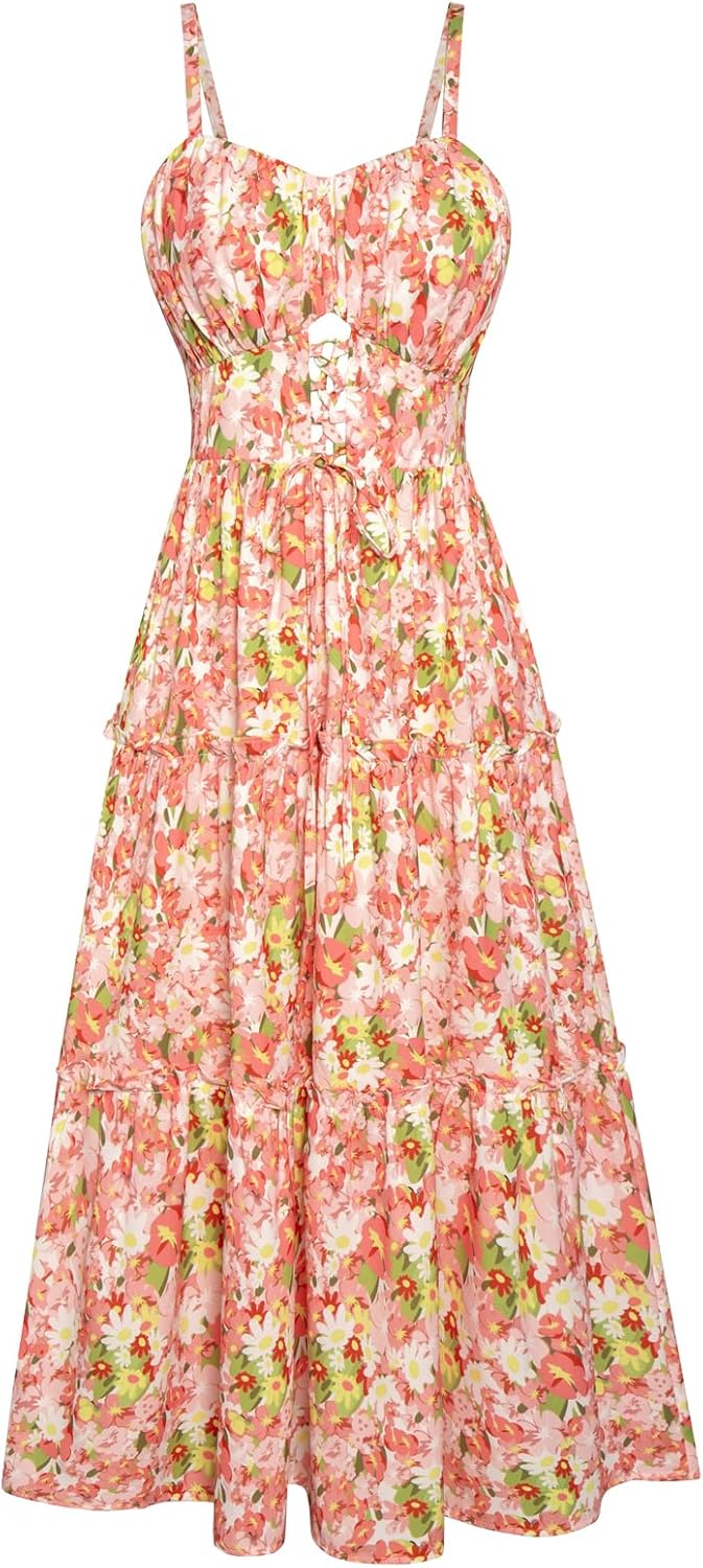 GRACE KARIN Women's Summer Floral Dress for 2025 Beach Style