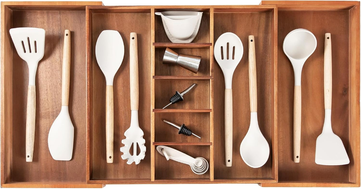 KitchenEdge Adjustable Kitchen Drawer Organizer for Utensils