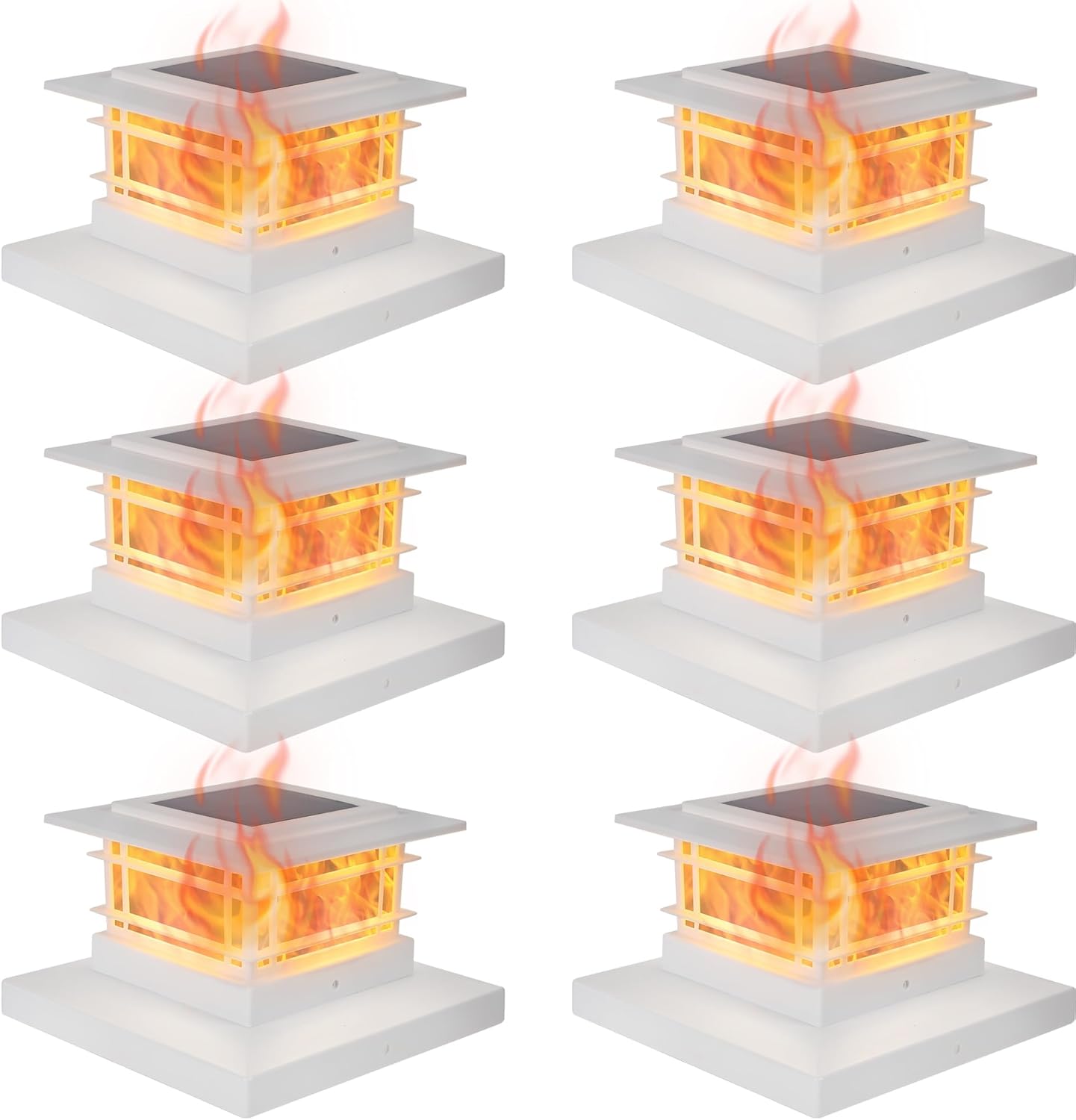 Dynaming Solar Post Cap Lights with Flickering Flame Effect