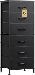WLIVE Black Tall Dresser 6-Drawer Fabric Storage Tower - Compact