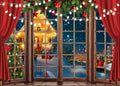 15x10ft Christmas Window Backdrop - High Definition Holiday Photo