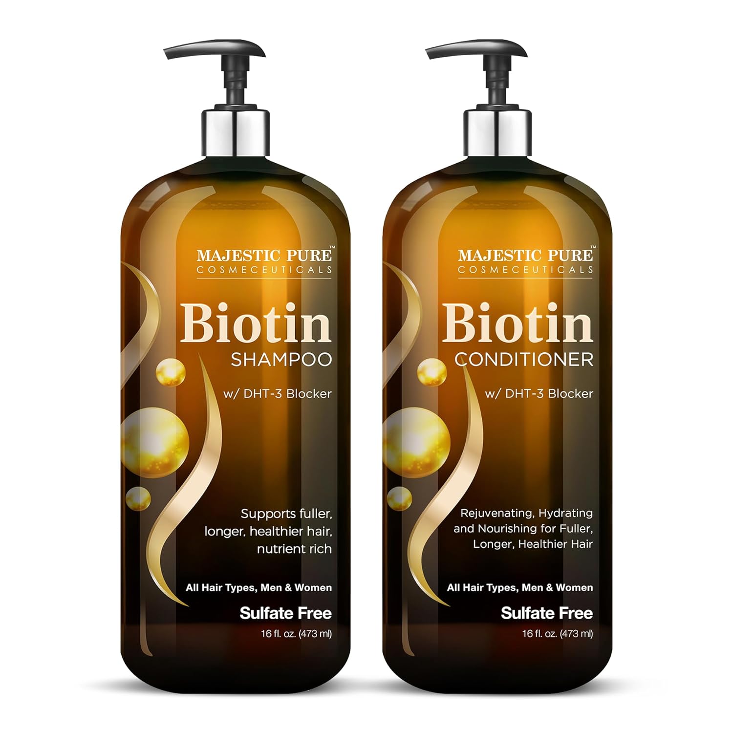 MAJESTIC PURE Biotin Hair Set - Healthy, Hydrating & Sulfate Free - 16 fl oz