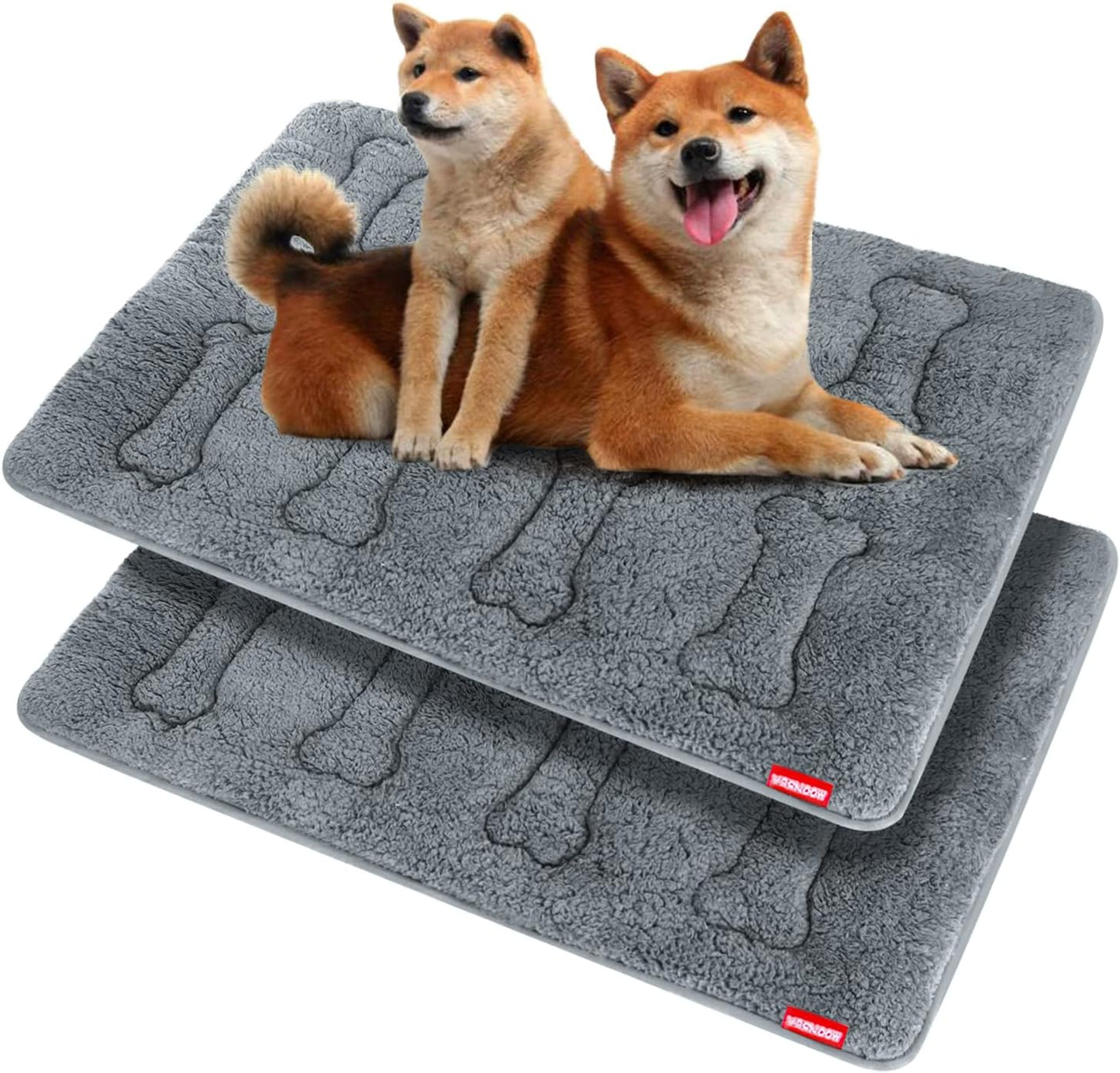 Soft Plush Dog Bed Crate Mat 2 Pack for Ultimate Comfort