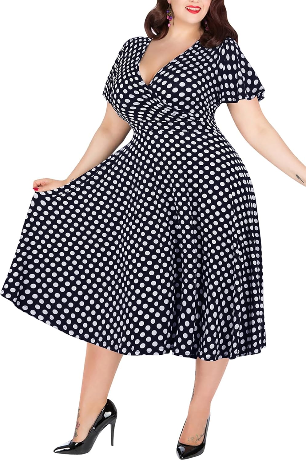 Nemidor Plus Size Dresses for Curvy Women with Pockets
