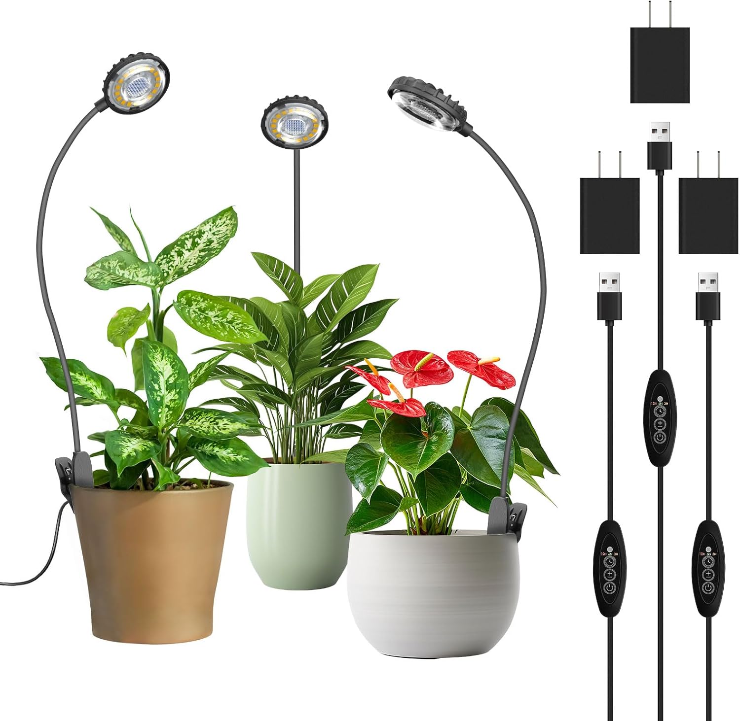 Grow Light for Indoor Plants with Auto Timer and Dimmable Brightness