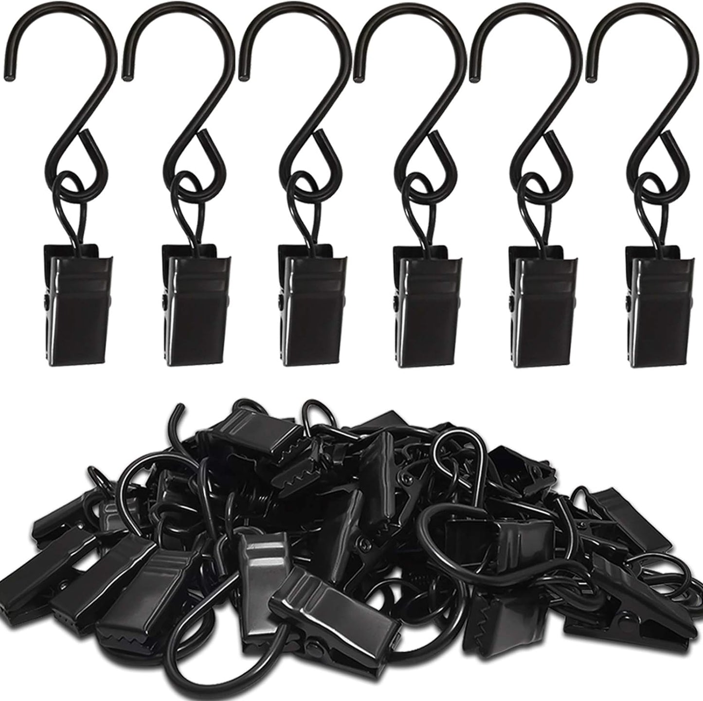 50 Pack Stainless Steel S Hooks - Versatile Hanging Clips