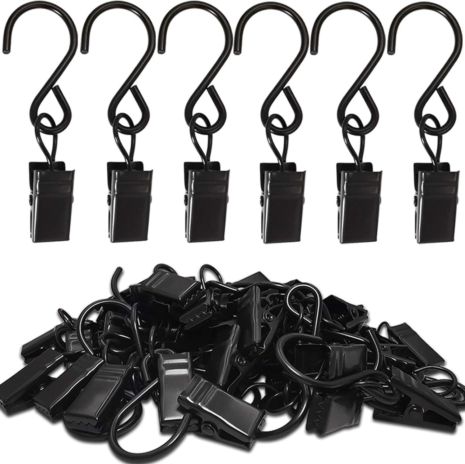50 Pack Stainless Steel S Hooks - Versatile Hanging Clips