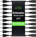 Power Extension Cord 4FT for Indoor and Outdoor Use, 10 Pack
