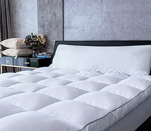 Cooling Plush Pillow Top Mattress Topper for Twin Beds