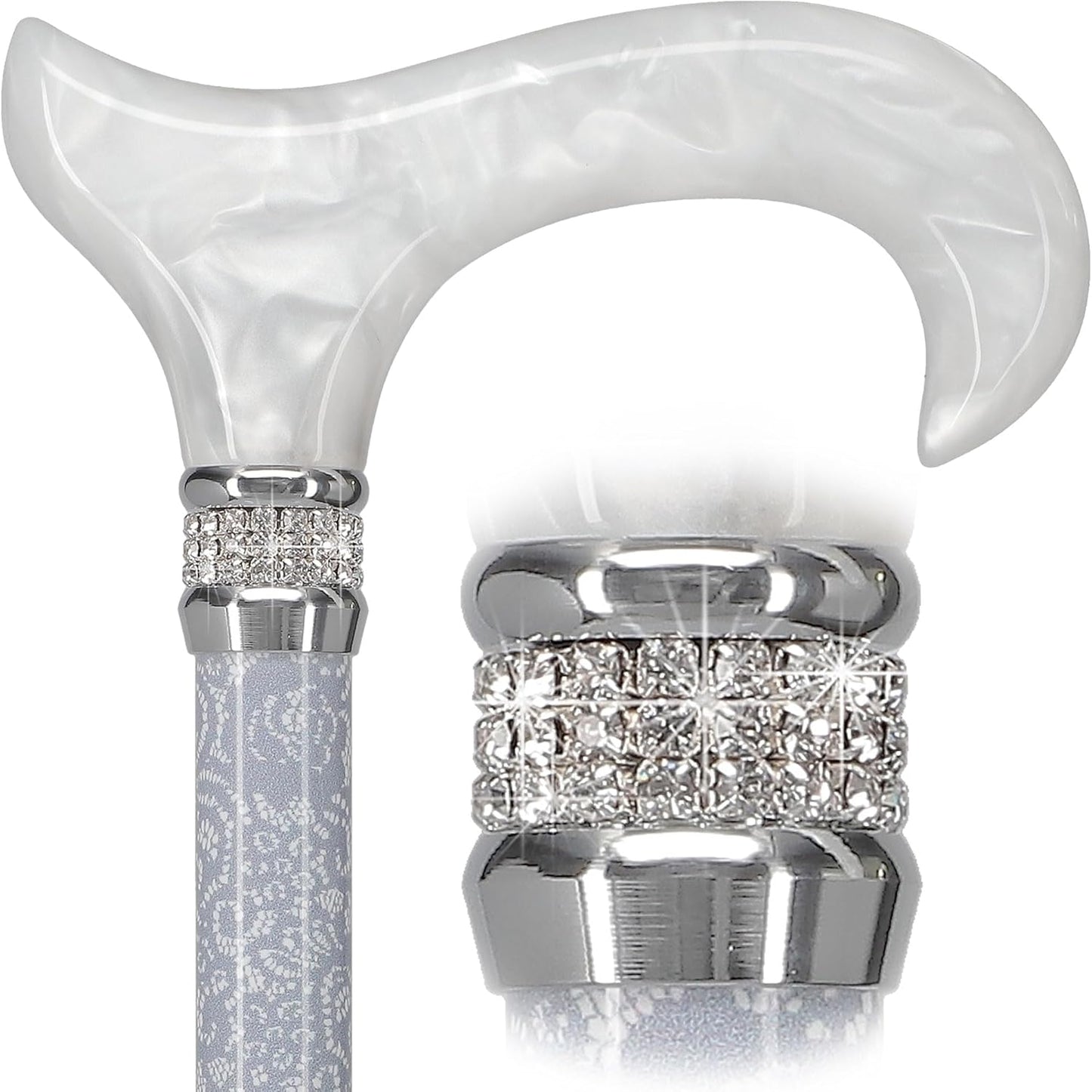 Stylish Walking Sticks with Rhinestone Collar for All Users