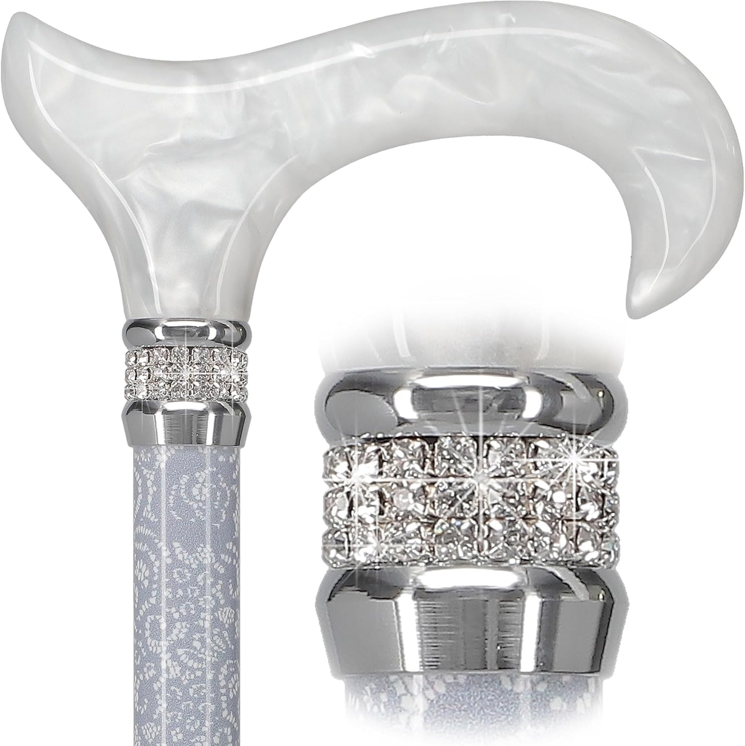 Stylish Walking Sticks with Rhinestone Collar for All Users