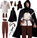 Men Renaissance Pirate Costume 10-Piece Set - Detailed Vintage Look