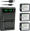 3-Pack 1650mAh DMW-BLB13 Batteries with LTD2 USB Dual Charger