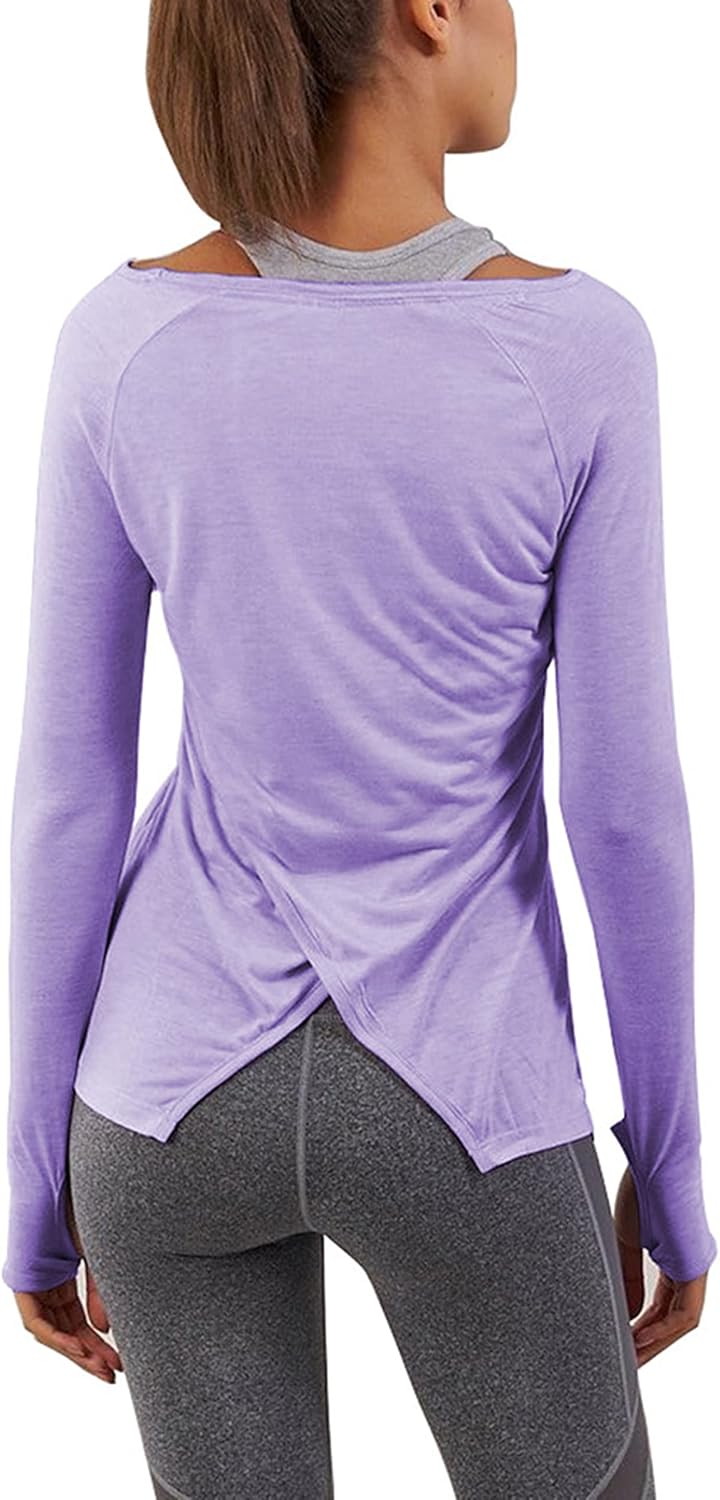 Bestisun Women's Lightweight Yoga Tops | Thumbhole Stylishness