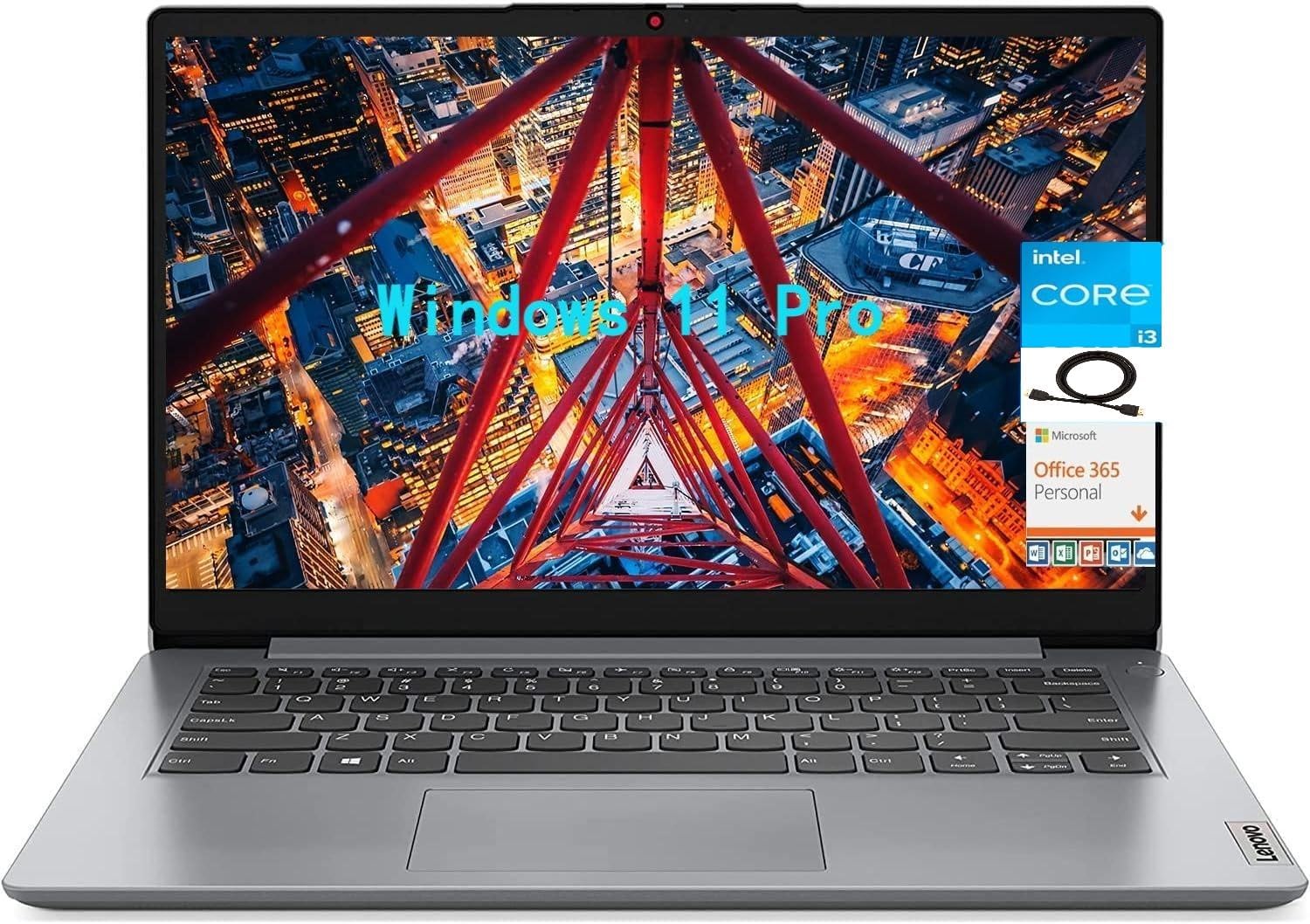 Lenovo IdeaPad 1i 14 HD Laptop with Office 365 and Intel Core i3