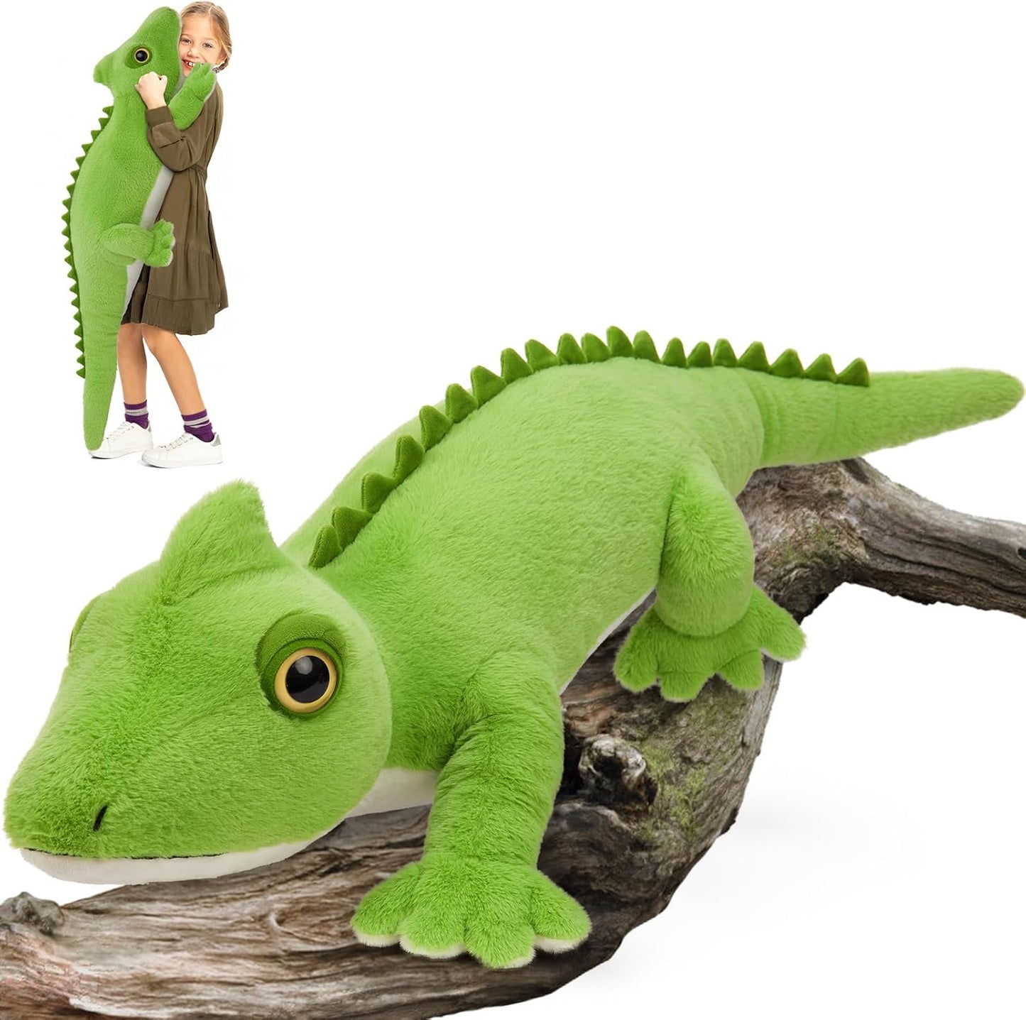 49.2in Huge Lizard Stuffed Animal Plush Body Pillow for Kids