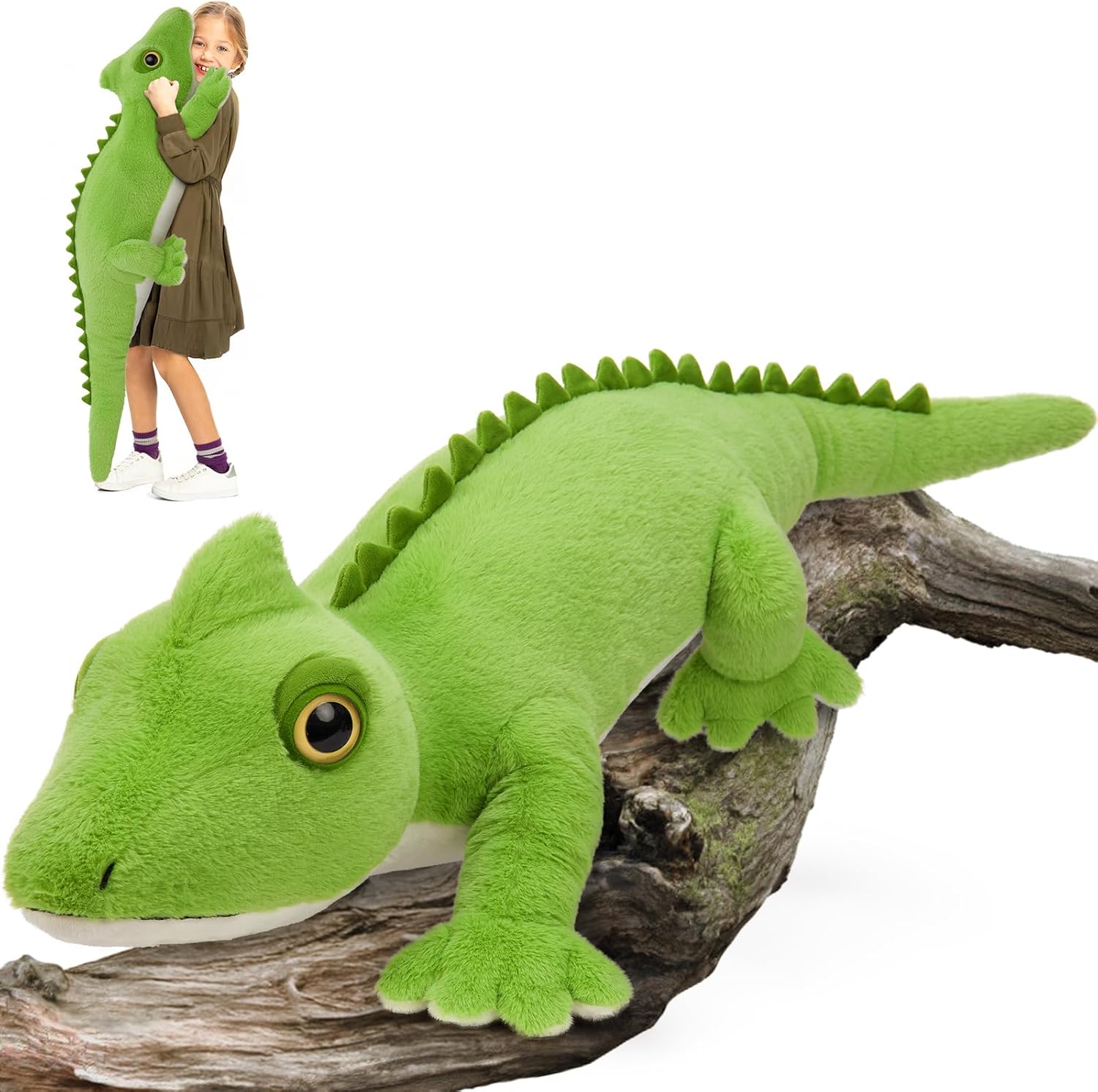 49.2in Huge Lizard Stuffed Animal Plush Body Pillow for Kids